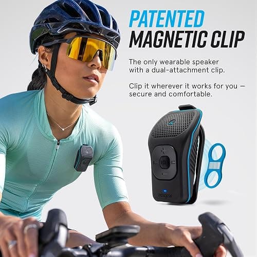 noxgear 39g Wearable Bluetooth Speaker, Magnetic Mini Clip-On EDC Gear, Waterproof Up to 15 Hours Playtime | Clip On Speaker, Wearable Speaker with Microphone, 100ft Range (Color: Fire) thumbnail 3
