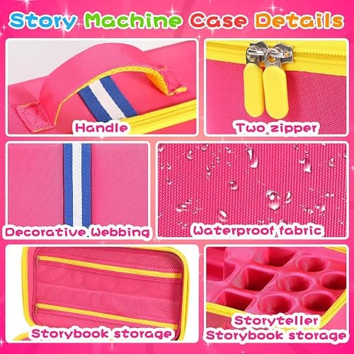 Hard Carrying Case Fits for Little Tikes Story Dream Machine Books Starter Set, Large Protective Travel Container Case for Storytime Audio Play Real for Littles Character Collection, Pink (Box Only) thumbnail 5