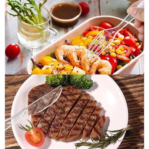 100 Count Plastic Silverware Heavy Duty 50Forks50Spoons | Shatterproof BPA-Free Disposable Cutlery Heat Resistant Disposable Plastic Utensils for Catering & Events, Party Supplies thumbnail 6