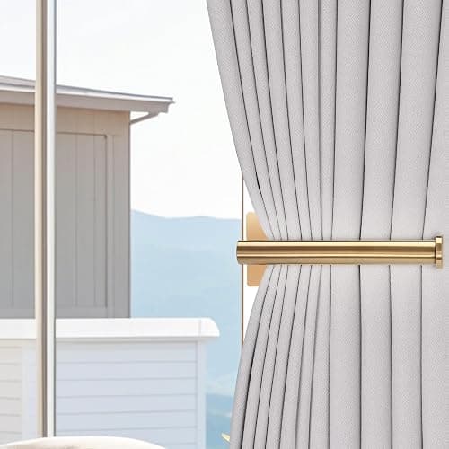 OCIOLI 2 Pack No Drill Curtain Holdbacks - Self-Adhesive/Screw-in Metal Curtain Tie Backs with Rustproof SUS304 Steel, Wall Mount Drapery Hooks, Damage-Free Installation for All Curtains (2, Gold) thumbnail 7