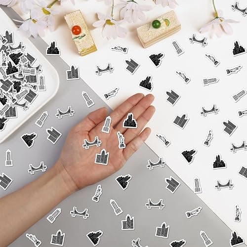 Cheerupp 200 Pcs Black New York Cityscape Theme Confetti, Skyscraper Table Scatter Confetti Decorations, Night Scene Table Paper Decor for Baby Shower Birthday Wedding DIY Crafting Supplies thumbnail 3