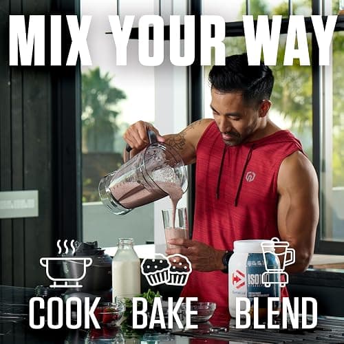 Dymatize x Dunkin' Cappuccino ISO100 Whey Protein Powder, 95mg Caffeine, 25g of Protein5.5g BCAAs, 120 Cal., Gluten Free, 1g Fat, 1g Sugar, 2g Carb (20 Servings) thumbnail 7