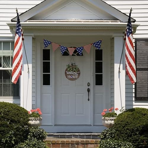 Interchangeable Seasonal Welcome Sign Front Door Decoration, Rustic Round Wood Wreaths Wall Hanging Outdoor, Farmhouse, Porch, for Spring Summer Fall All Seasons Holiday Halloween Christmas. thumbnail 7