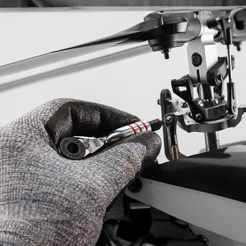 711L Mini Ratchet Wrench DUO - One of the World's Smallest 1/4" Ratchet Wrench For Tight Spaces - For Flat (32mm) and Standard (25mm) Double-ended Bit thumbnail 8