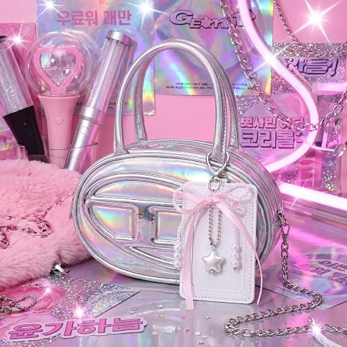 Geyoga 4 Sets Kpop Photocard Holder Keychain Cute Badge Holders, Pearl thumbnail 5