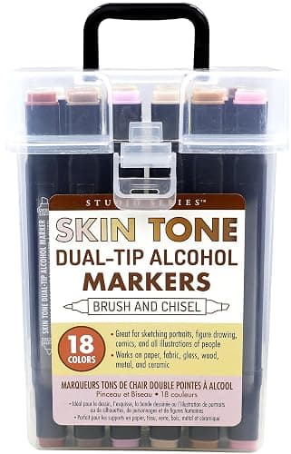 Studio Series Dual-Tip Skin Tone Alcohol Markers (Set of 18 colors) - Image 1