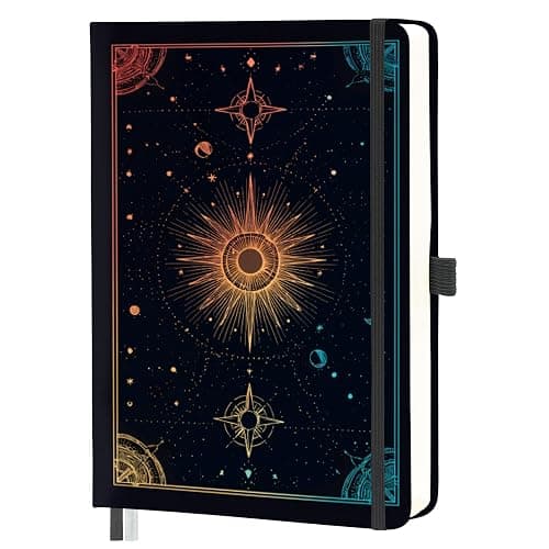 Mlife Lined Journal Notebook for Women & Men,A5 Hardcover PU Leather Journals for Writing,100 GSM Thick Paper, Perfect for College,Work,Office Supplies,Space Style - Image 1