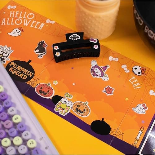 Hello Kitty and Friends Halloween Puffy Playset, Includes 30+ Stickers, 2 Play Scenes, Reusable for Kids thumbnail 5