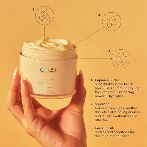 OUAI Body Cream, St. Barts - Hydrating Whipped Body Cream with Cupuaçu Butter, Coconut Oil and Squalane - Softens Skin and Delivers Healthy-Looking Glow - Sulfate-Free Skin Care (7.5 Oz) thumbnail 3