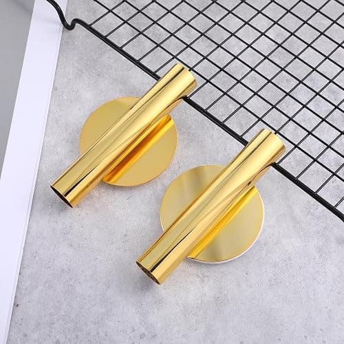 2 PCS Wall Vases for Flowers, Gold Flower Vase Metal Hanging Plant Holder Small Gold Vase Flowers Tube Wall Planter Hanging Vase for Modern Home Decor Display Dried Faux Flower Fake Flower thumbnail 2