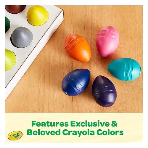 Crayola Large Egg Crayons (12ct), Essential Easter Basket Stuffers, Jumbo Washable Crayons for Toddlers, Spring Craft Supplies, Small Easter Egg Gift, Ages 1+ thumbnail 4