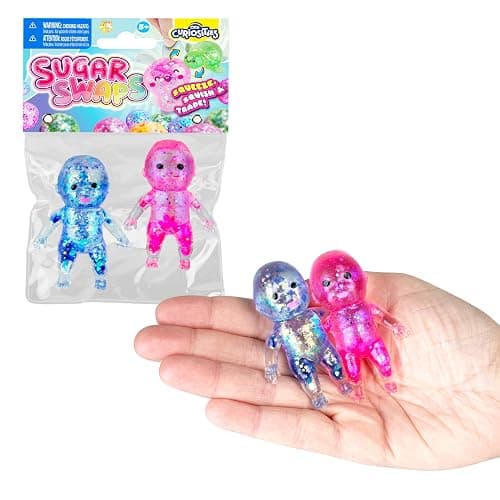 ORB Curiosities Bear and Babies Sugar Swaps 2 Pack - 4 Sparkly Sugar Bear and Baby Squishy Toys to Stretch, Squeeze, Collect, and Trade - Fun Stress Relief, Sensory and Fidget Toys for Kids and Adults thumbnail 4