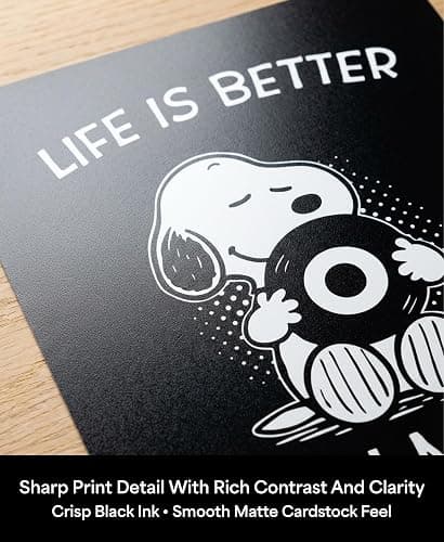 Life Is Better With Music Wall Art Print – Minimalist Typography Decor for Living Room, Classroom, Studio & Creative Workspaces – Music-Inspired Artwork – 8x10 Unframed – Made in USA Luster Finish thumbnail 4