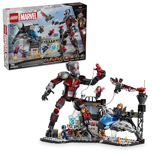 LEGO Marvel Captain America Civil War Action Battle Building Toy Set - Marvel Superhero Toy for Kids, Boys and Girls, Ages 10+ - with 8 Minifigures and Giant Ant Man - Gift Idea for Birthday - 76314 - Image 1