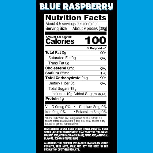SOUR JACKS, Sour Gummy Wedges, Blue Raspberry Flavored Candy, 5oz Bag (12 Pack) thumbnail 2