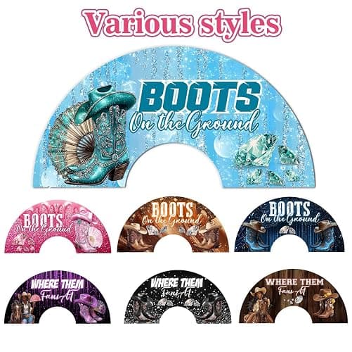 WINSD 13'' Large Fan Clack Fan Clacking Fans for Line Dancing Hand Fan Foldable Fan For Cowgirl Women Men (Design-2) thumbnail 6