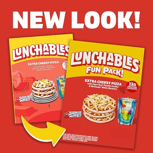 Lunchables Extra Cheesy Pizza with Capri Sun Pacific Cooler & Airheads White Mystery Fun Pack, 4.6 oz & 6 fl oz Package thumbnail 4
