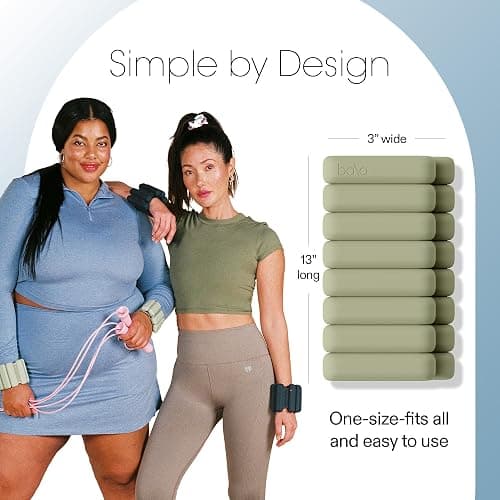 Bala Bangles Wrist & Ankle Weights for Women & Men - Adjustable Silicone Weighted Bracelet Set for Gym, Yoga, Pilates, Cardio & Strength Training - Wearable Arm & Leg Workout Weights thumbnail 4