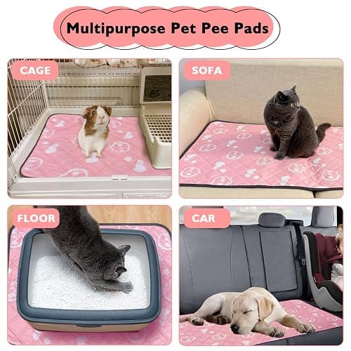 Mooydee 4 Pack Guinea Pig Bedding - Washable Guinea Pig Liners for Midwest Cage, Waterproof Reusable Pee Pads Super Absorbent Mats for Small Animals Pet Rabbit Bunny Hamster Rat (Pink, 48 x 24 Inch) thumbnail 7