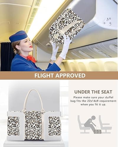 Women Duffle Weekender Travel Bag: Large Duffel Bags with Shoe Compartment Carry On Overnight Tote Bag with Wet Pocket Toiletry Bag Traveling Weekend Gym Yoga Hospital Bags for Womens Leopard thumbnail 6