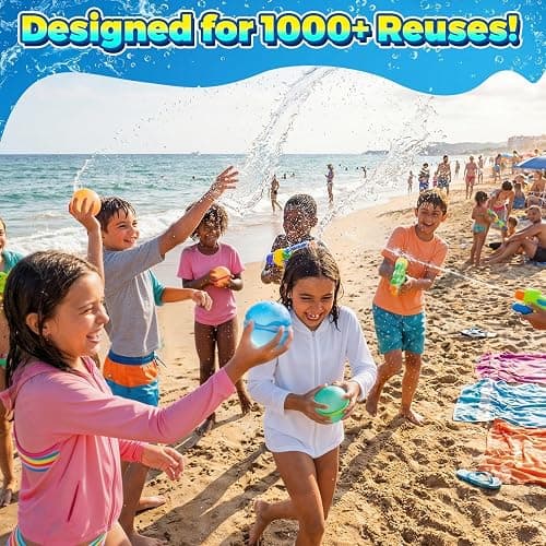 Reusable Water Balloons,12 Pcs Magnetic Splash Refillable Balls,Summer Water Toys for Kids Pool Beach & Outdoor (12pcs) thumbnail 2