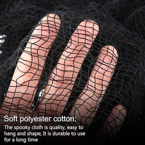Yobbai 6 Pack Black Creepy Cloth - Halloween Decorations - 30x72 Inch Cotton Fabric - Spooky Fabric for Haunted House, Party, Outdoor or Indoor thumbnail 6