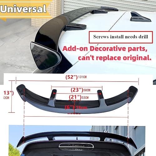 STSEV01 Universal Tailgate Spoiler for Mini Cooper 2007-2013 Accessories | (for Hatchback, R56), Nice Clean Look Mods, Aggressive Look, GT Style, Sport Upgrade, Gloss Black Rear Roof Lip Wing thumbnail 2