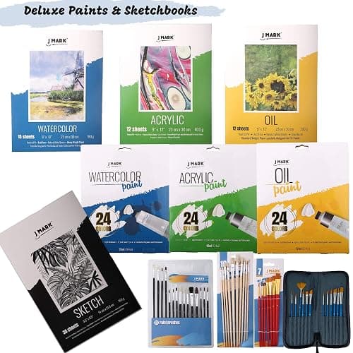 J MARK Premium Large Painting Kit – All in Deluxe Acrylic, Watercolor and Oil Painting Set thumbnail 4