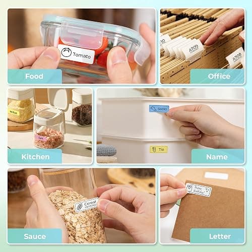 Nelko Label Maker Machine with Tape, P21 Bluetooth Label Printer, Wireless Mini Label Makers with Multiple Templates for School Office Home, White thumbnail 7