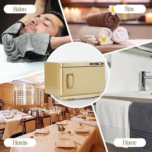 Towel Warmer,Towel Steamer for Facial, Professional Spa Hot Towel Warmer 8L, Towel Warmer Cabinet, Towel Cabinet for Facial Caddy for Salon,Spa, Massage Use(Gold) thumbnail 7