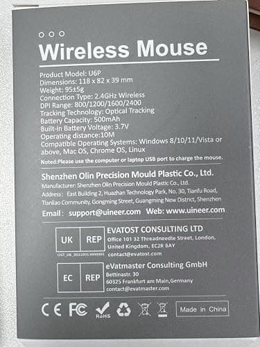 Uineer Wireless Bluetooth Mouse,[Upgraded] Rechargeable Computer Mice (BT 5.0/4.0+2.4G Hz) with Visible Battery Level, 4 Adiustable DPl, Portable PC Mouse for MacBook Chromebook,Purple thumbnail 5