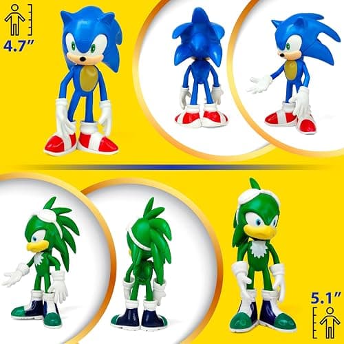 Toysvill Sonic the Hedgehog Big Action Figures (Set of 10 pcs), Collection Toys, Birthday Cake Decoration Party Supplies Cake Topper thumbnail 3