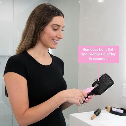 FRAMAR Premium Hair Brush Cleaner Tool – Hairbrush Cleaner Tool, Brush Cleaner Tool for All Types, Comb Cleaner – 2 in 1 Design Removes Hair & Build up Instantly – Pink thumbnail 7