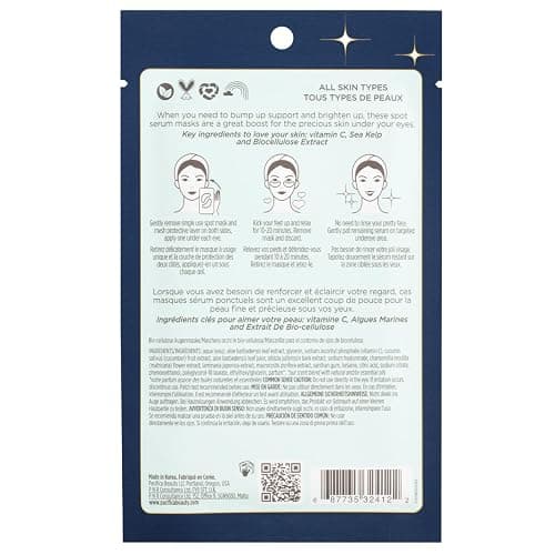 Pacifica Undereye Spot Serum Mask – Bright Eye Vitamin C Mask for Dark Circles & Hydration, Brightening Under Eye Treatment, Vegan & Cruelty-Free, 4 Pack - Set of 4 - Bright Undereye Spot Serum Mask thumbnail 10