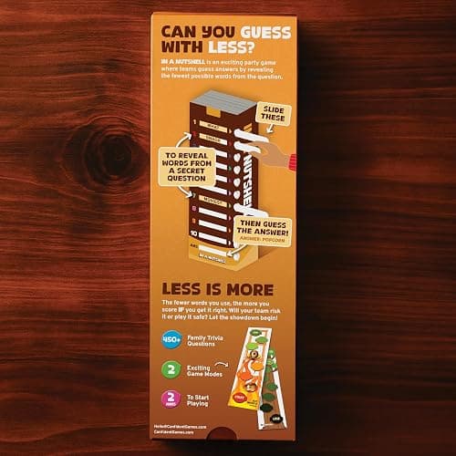 Confident Games in A Nutshell: Slide & Reveal Word Guessing Board Game with 450+ Questions - Fun Family Party Game for Kids & Adults, Ages 10+, 2-20 Players, 20 Minute Playtime thumbnail 8