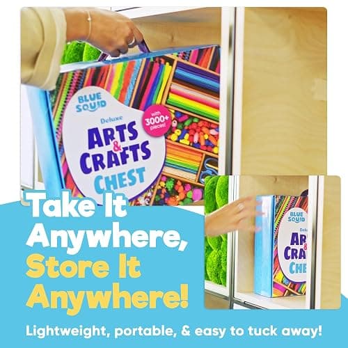 Blue Squid 3000+ pcs Arts and Crafts Supplies for Kids | Craft Kit Box for Kids Age 4-5, 4-8, 6-8, 8-12 | Craft Supplies & Materials Crafts Set Toys Art Box Gifts for Girls Boys Bulk Art Kit thumbnail 8