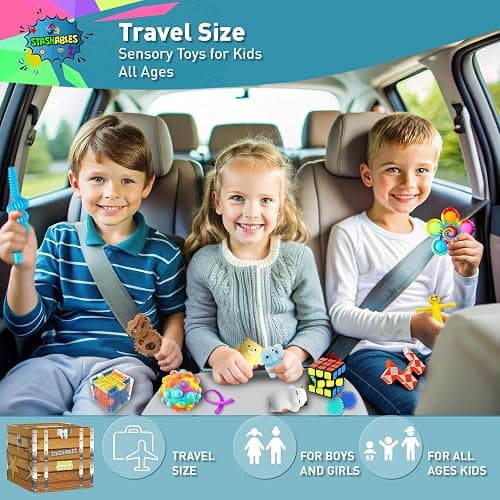 Sensory Fidget Toys Pack - Stress Relief and Anti Anxiety Toys for Kids - Cool Fidget Packs with Stress balls, Fidget Cube, & More for Party Favours, Prizes, Travel, & Pinata Stuffers thumbnail 5