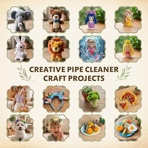 LENYNAL 500 Pcs Pastel Pipe Cleaners Bulk Craft, Pink Pipe Cleaner Flower Kit, Glue-Free & Safe for Kids, Step-by-Step Tutorial, 6 Colors Chenille Stems for Flower Making thumbnail 6