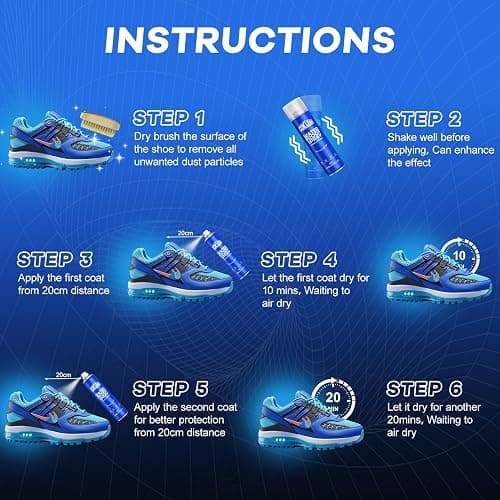 Shoe Protector Spray, Rain & Stain Waterproof Spray 8.45 OZ Nano Protectant for Sneaker, Nubuck, Canvas, Suede Shoes thumbnail 8
