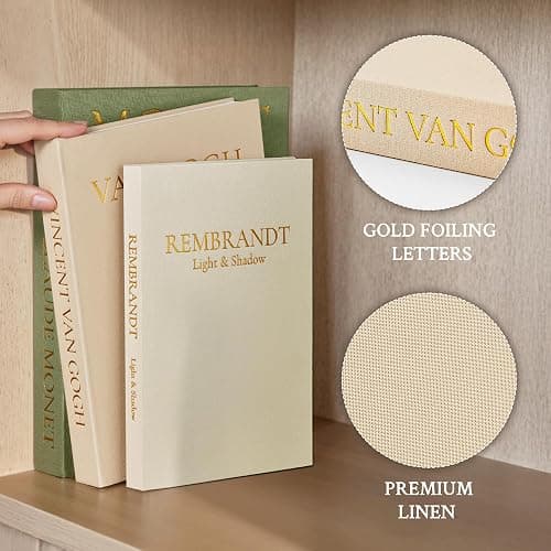 JARLINK Aesthetic Decorative Books, Set of 3 Linen Faux Books for Coffee Table, Bookshelf or Mantle Decor, Stylish Book Storage Boxes for Home Decor, Photo Organization, and Keepsake Storage thumbnail 5