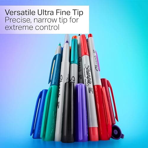 Sharpie Glam Pop Permanent Markers, Ultra Fine Tip Set, Coloring and Drawing, Resilient Ink, Assorted Colors, 24 Count thumbnail 5