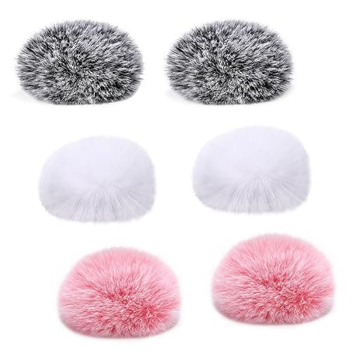 ZealSound DJI MIC 2 Windscreen Pop Filter for DJI MIC 2 / OSMO POCKET 3 Microphone Furry Wind Muff Windshield Professional Foam Cover Set (NOT for Dji Mic 1 Lavalier Lapel Mic),6 Pack-Gray White Pink - Gray/Pink/White