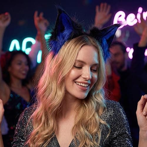 CROOOLTRRY Fluffy Fox Anime Ears Cat Hairband Wolf Headband For Adult Cosplay Costume Halloween thumbnail 4