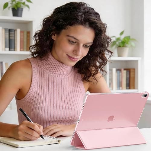 Mastten for iPad Air 13 Inch Case M4/M3/M2(2026/2025/2024), Pink | Slim Trifold Stand Protective Cover with Translucent Hard Back for iPad Air 13 Case, Support Touch ID, Auto Wake/Sleep thumbnail 3