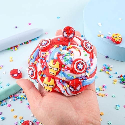 Big Bucket Premade Tri-Colored Red White and Blue Butter Slime, Non Sticky, Super Soft Sludge Toy, Birthday Gifts and Party Favors for Girls & Boys - Red White Blue thumbnail 6
