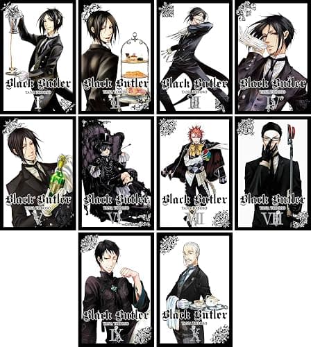 Black Butler Manga Set Vol 1-10 by Yana Toboso + 5 Kokuyo Campus Notebooks of Spy x Family Limited Edition - Image 1