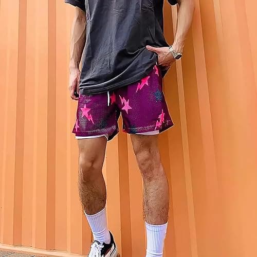Eric Shorts Print Shorts Casual Workout Mesh Drawstring Basketball Running Short Pants Streetwear thumbnail 6