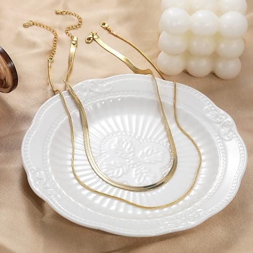 CHESKY 14K Gold/Silver Plated Snake Chain Necklace Herringbone Necklace | Gold Necklace for Women,layered Herringbone Necklace,1.5/3/5MM(W) 14"/16"(L) ,Mothers Day Gifts for Mom,Jewelry thumbnail 7