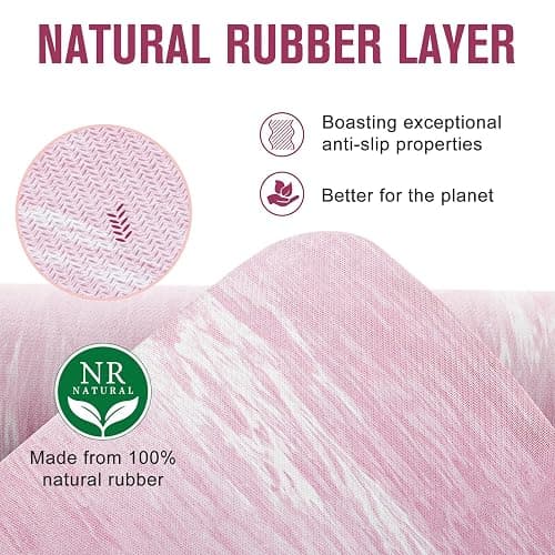 UMINEUX Extra Thick Yoga Mat, 2/5 Inch (10MM), Natural Rubber and TPE Non Slip Yoga Mats with Strap for Women Men, Eco Friendly Exercise Mat for Yoga, Pilates and Home Workout thumbnail 2