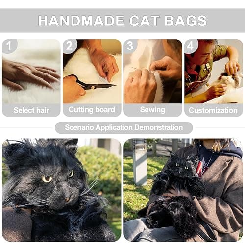 Chongker Cat Shaped Backpack - Handcrafted Stuffed Animals Plush Bag with Adjustable Shoulder, Crossbody, and Handbag Straps (MaineCoon Cat) thumbnail 7